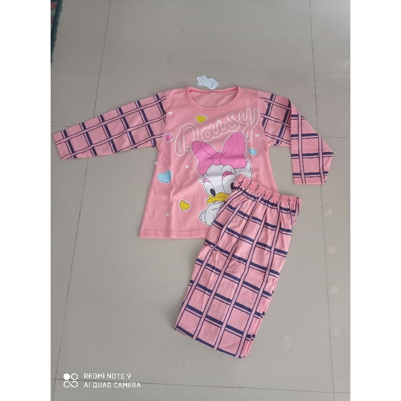 setelan anak perempuan dedina lengan pj/set baju tidur anak perempuan