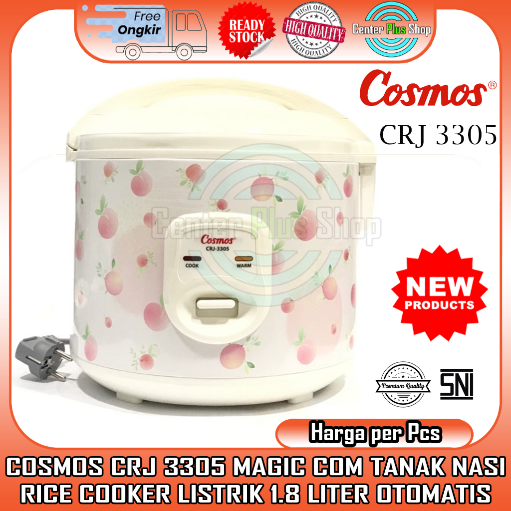 COSMOS CRJ 3305 MAGIC COM TANAK NASI RICE COOKER 1.8 LITER L LTER MEJIKOM MEJICOM MEMASAK MENGUKUS M