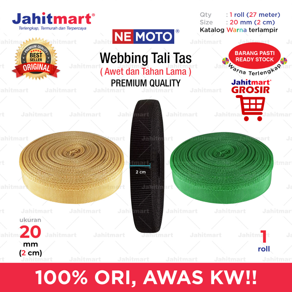 Webbing Tali Tas Merk NEMOTO - Roll