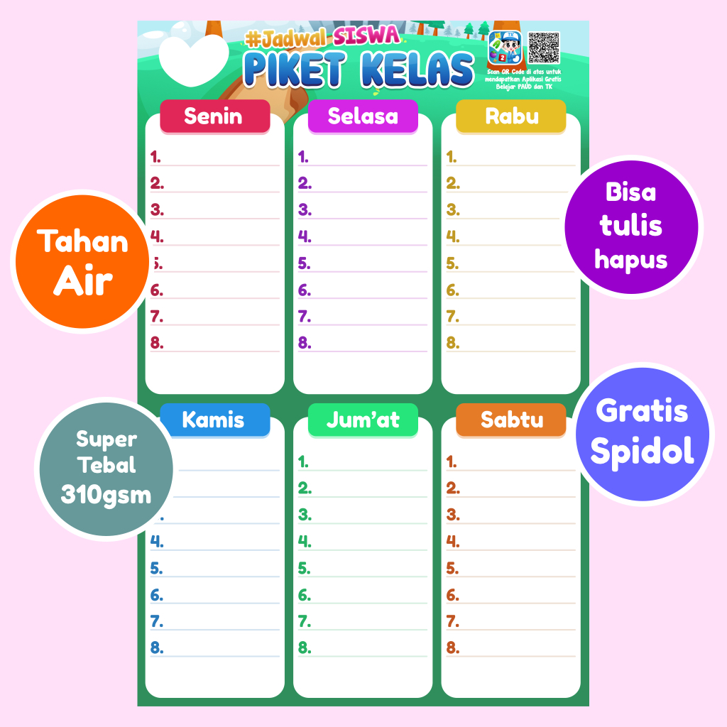

PosterJadwal Piket , Tulis dan Hapus Bonus Spidol