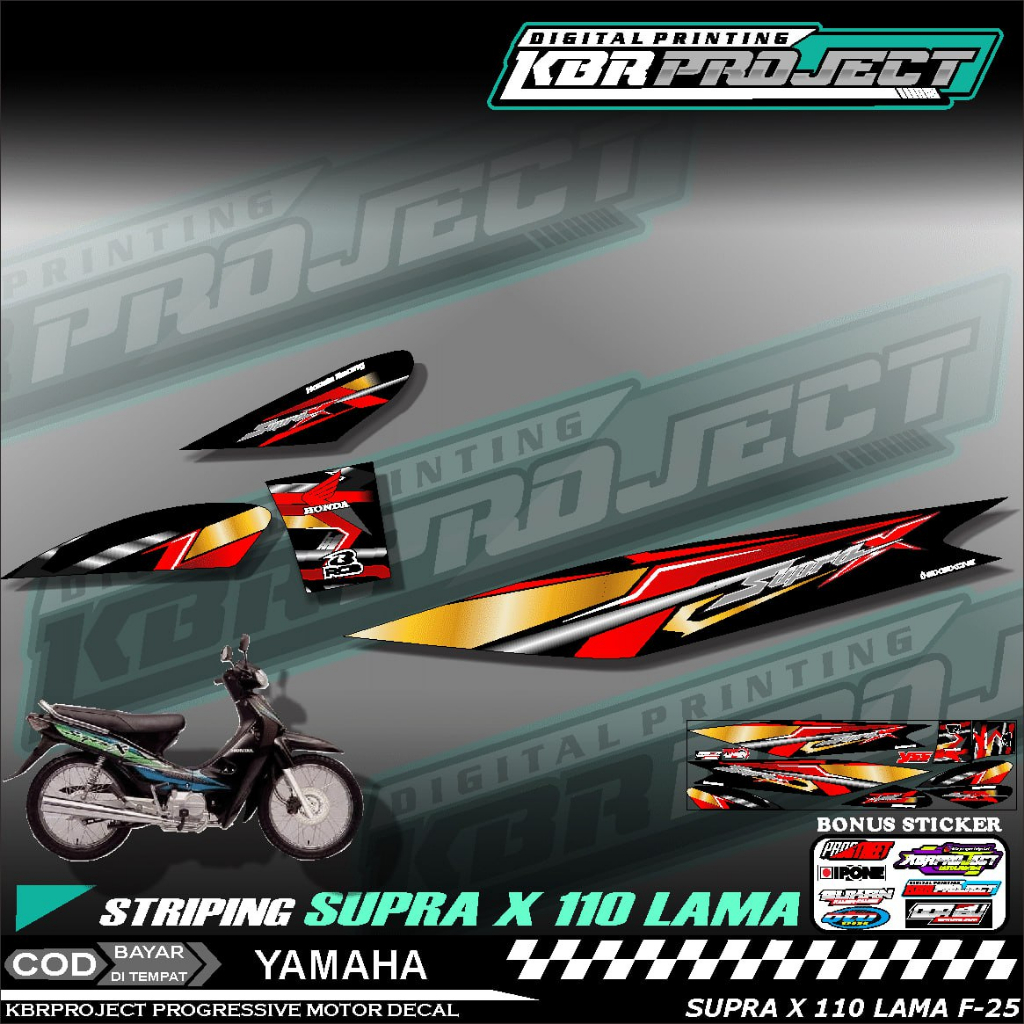 SUPRA X 110 STIKER MOTOR KEREN Stiker Striping SUPRA X 110 Lis Variasi Stiker Motor HONDA Desain Rac