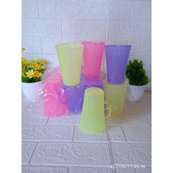 gelas gagang plastik / gelas tea / gelas plastik murah