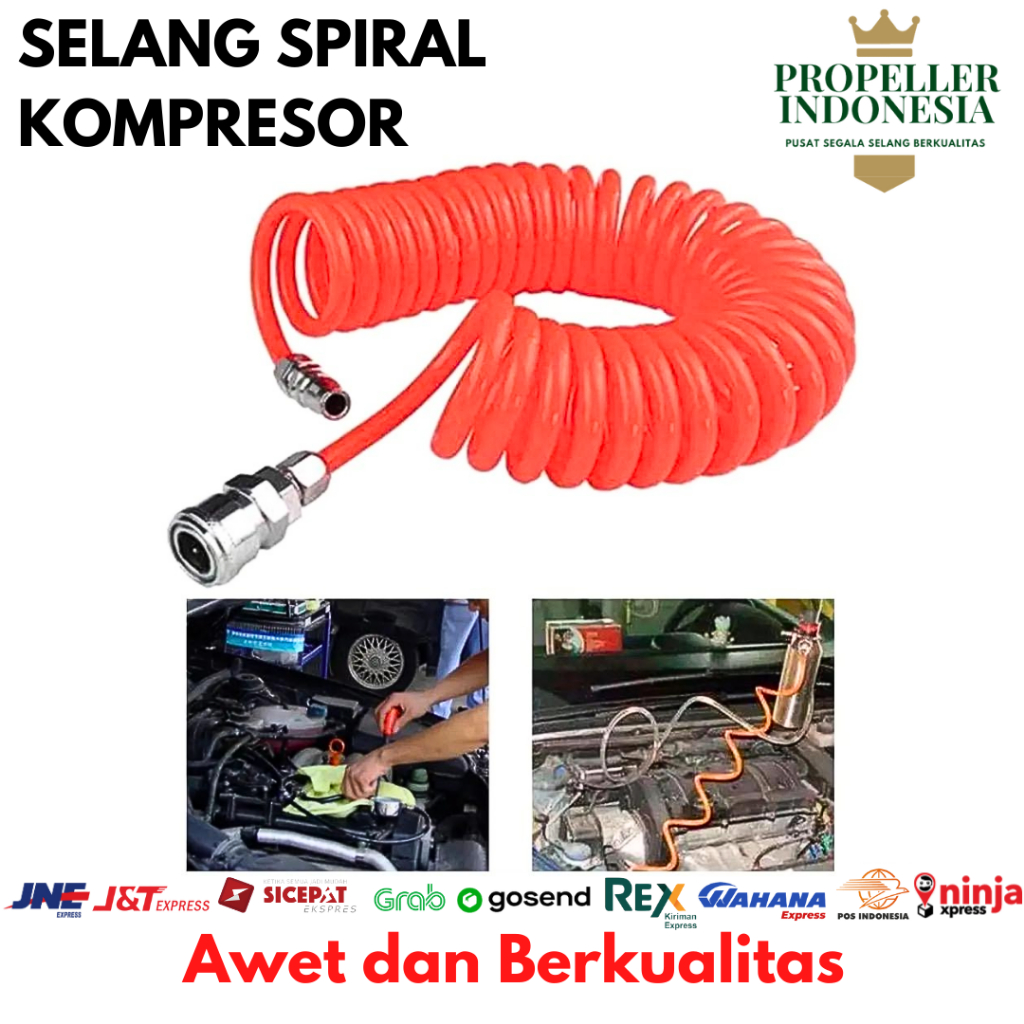 Selang Angin Spiral Kompresor Selang Recoil Hose 5x8 MM