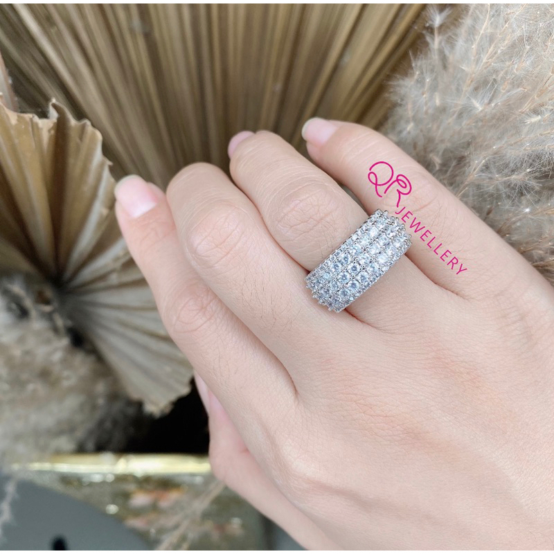 Qrjewellery - cincin Listring 3 kode 012071 look diamond replika berlian lapis emas