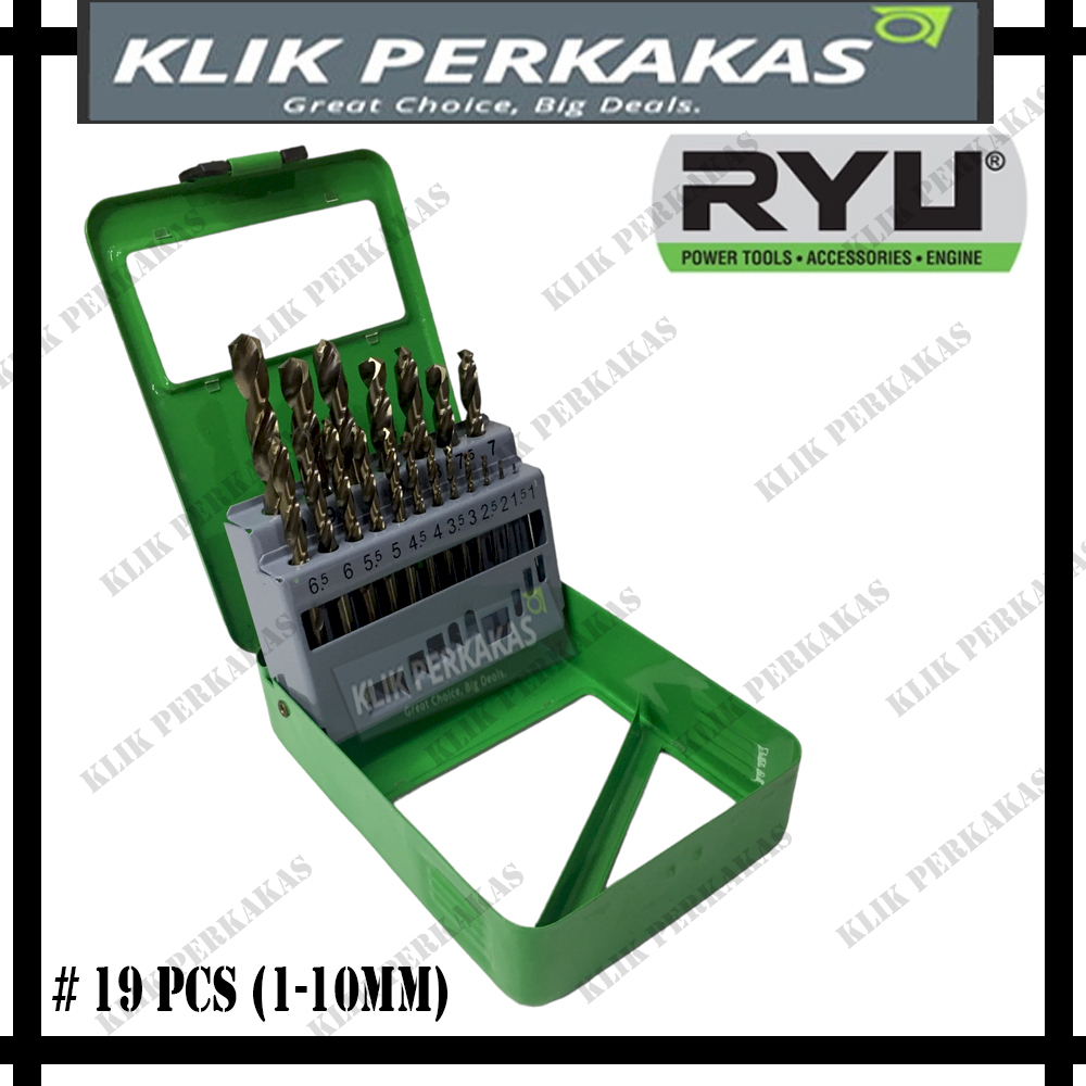 BY TEKIRO RYU MATA BOR SET HSS COBALT 1-10MM / DRILL BIT SET 19PCS