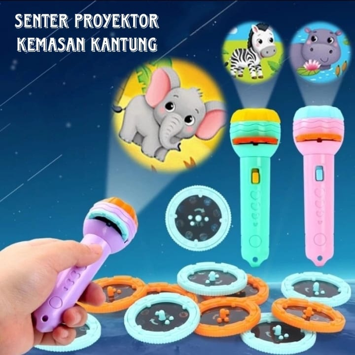 Mainan Senter proyektor Kemasan kantung- Fun Flashlight Mainan Anak