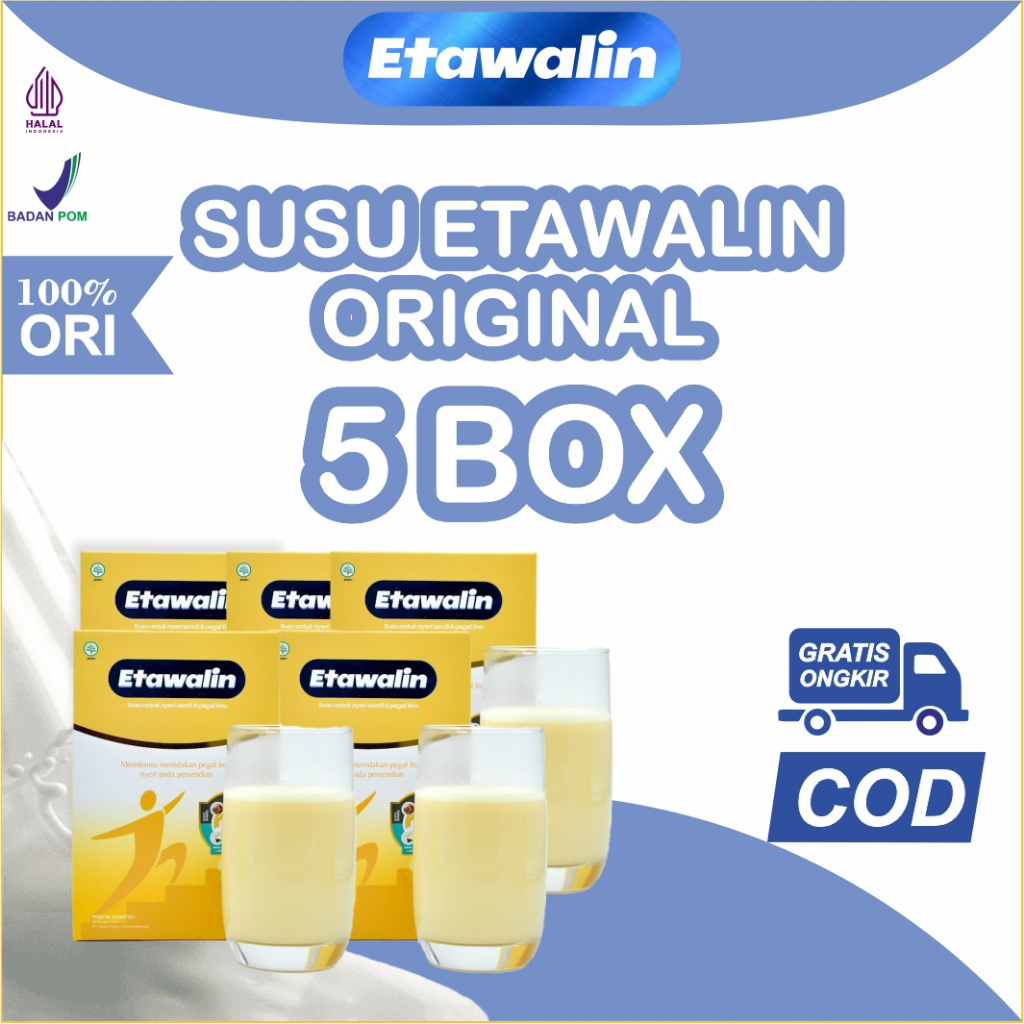 

[READY] 5 box ETAWALIN 100% ORI - SUSU KAMBING ETAWALI ATASI MASALAH NYERI SENDI DAN TULANG Halal