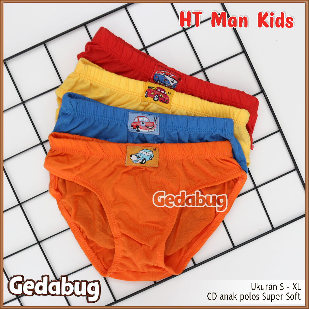 Celana dalam anak HT Man Kids Polos | CD Anak bahan katun lembut | Size S-XL Gedabug