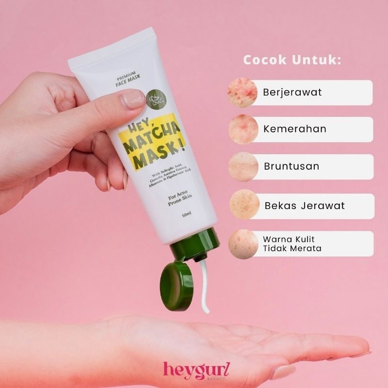 [READY] Clay mask by heygurl.id / CLAY MASK HEYGURL / Clay mask delima heygurl / clay mask matcha heygurl / Hey Delima Mask / Clay masker heygurl / Claymask Heygurl