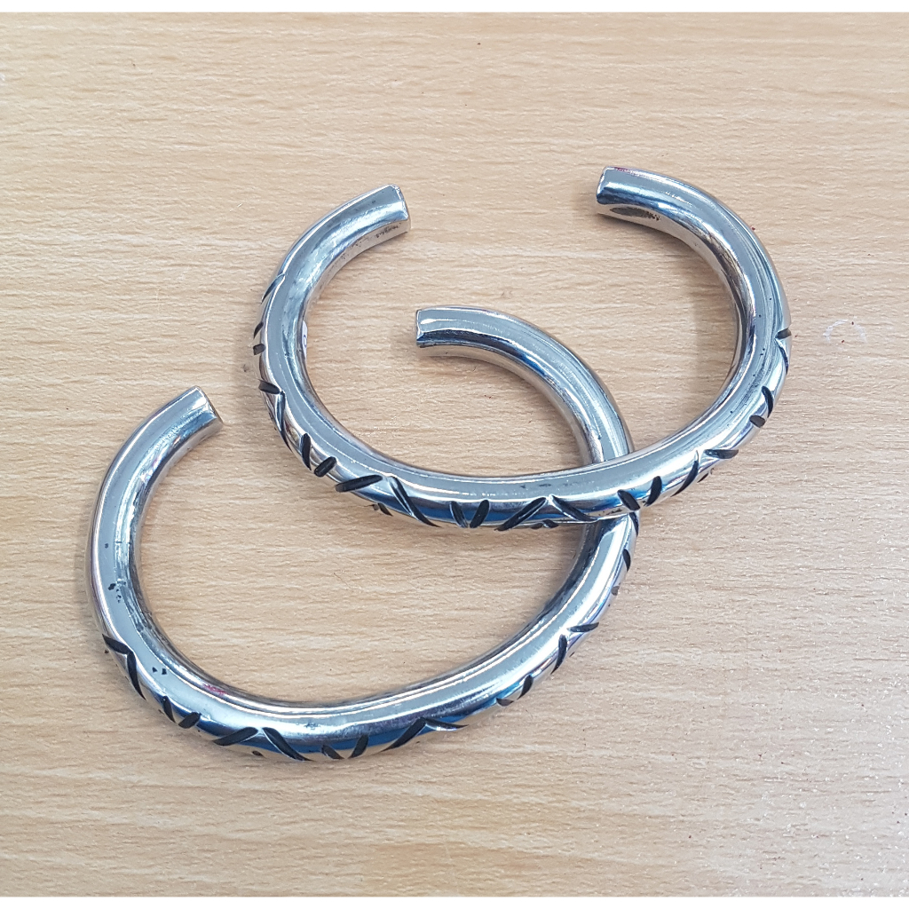 Gelang tangan besi balok motif, besi putih asli ambon, tidak berkarat selamanya