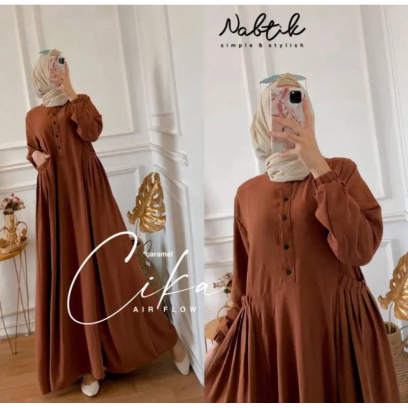 DRESS MIDI / MIDI DRESS  CRINKLE / GAMIS AIRFLOW