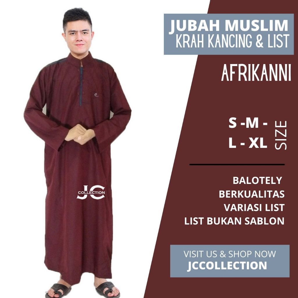 Jubah Muslim Afrikanni Variasi Kancing Hidup - JCCollections