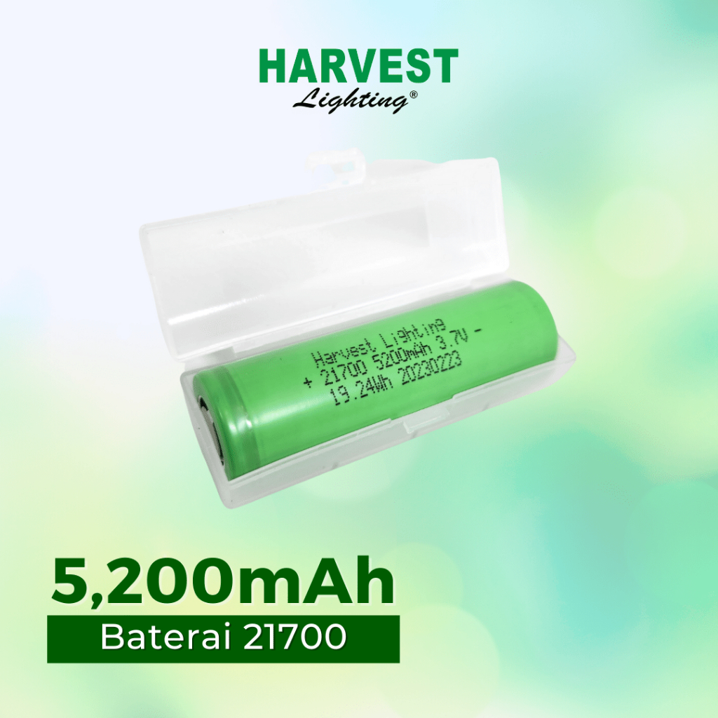 Battery 21700 Harvest Lighting Authentic 5200mAh Baterai Original