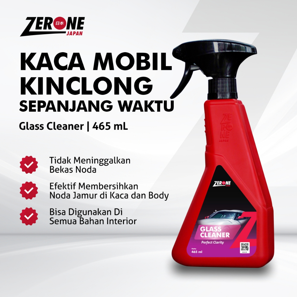 Zerone Japan Glass Super Cleaner 465 ML Penghilang Noda Jamur pada Body Kaca Mobil