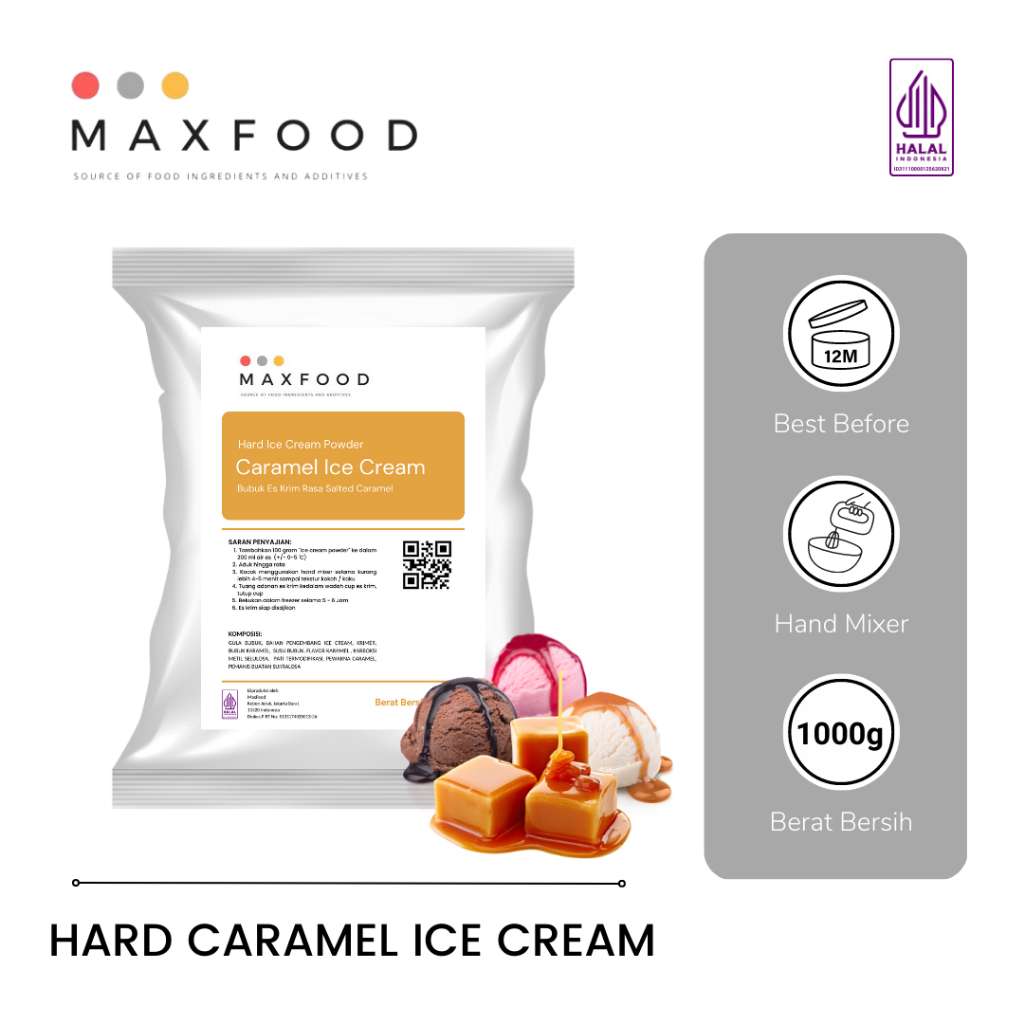 

Salted Caramel Ice Cream / Bubuk Hard Es Krim Salted Caramel 1 KG