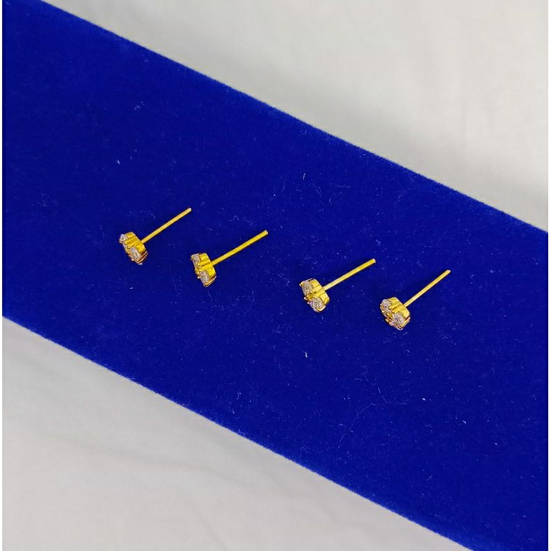 giwang mata putih 4/perak asli silver 925 lapis emas/perhiasan fashion wanita terbaru