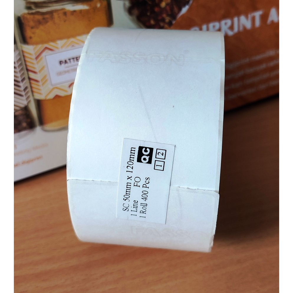 

LABEL SEMICOATED 50x120 mm ISI 400 PCS STIKER BARCODE 50 x 120 ETIKET