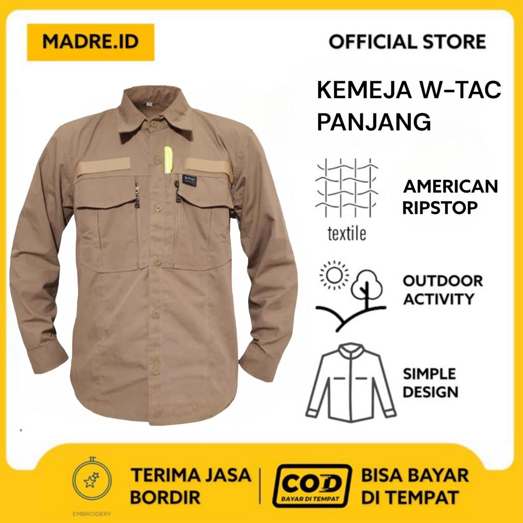 Kemeja Tactical W-TAC tangan Panjang / Baju Tactical Lapangan PDL