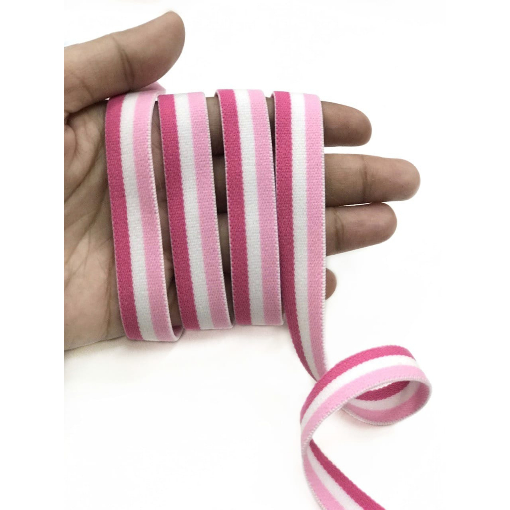 1 METER – 1.4 CM PITA ELASTIS MOTIF GARIS | PITA MELAR SERBAGUNA | KARET ELASTIS | KARET BANDANA