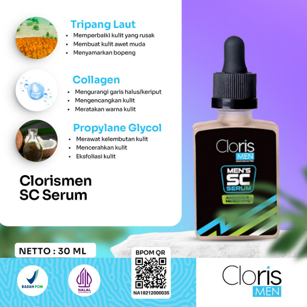 [ Agen Resmi ] Clorismen SC Serum - Serum Wajah Pria Untuk Memudarkan Bekas Jerawat Yang Bopeng