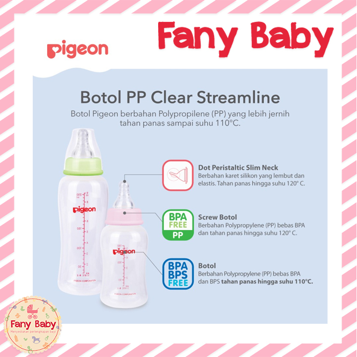 PIGEON BOTTLE PP CLEAR STREAMLINE 150ML