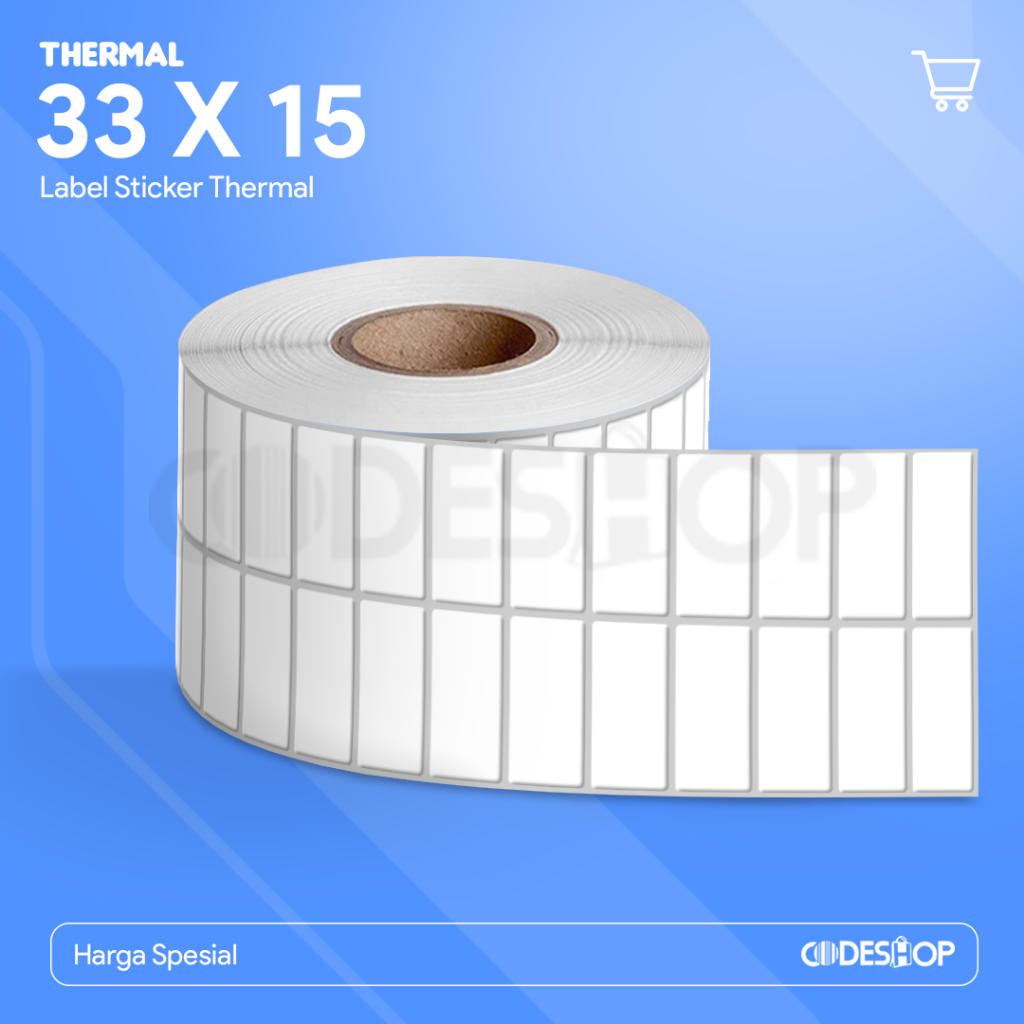 

Codeshop Label Thermal 33x15 mm 2 Line isi 2000 Pcs Stiker Termal