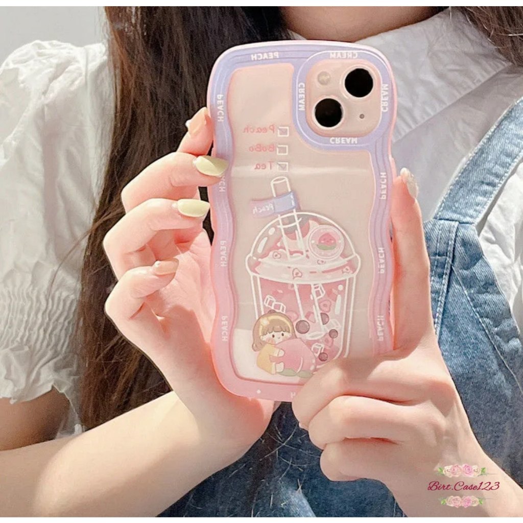 CUSTOM SOFTCASE WAVE GELOMBANG CLEAR CUSTOM BOBA FOR IPHONE 7 8 7+ 8+ X XS XR XS MAX 11 12 13 14 PRO MAX PLUS BC7571