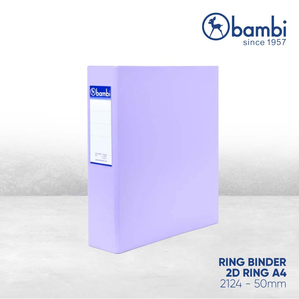 

Bambi Ring Binder A4 2 Ring Type D All Color Jumbo Size Size 50 mm Original