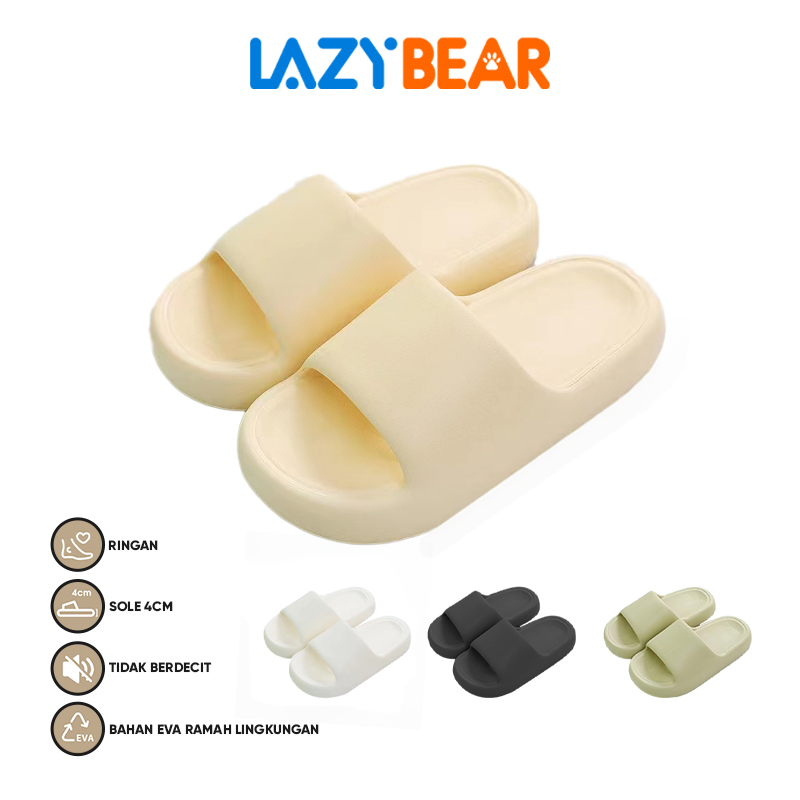 Lazy Bear Sendal Slip On EVA H33 Sandal Rumah Slop Santai Wanita Pria/Sendal Korea Jelly