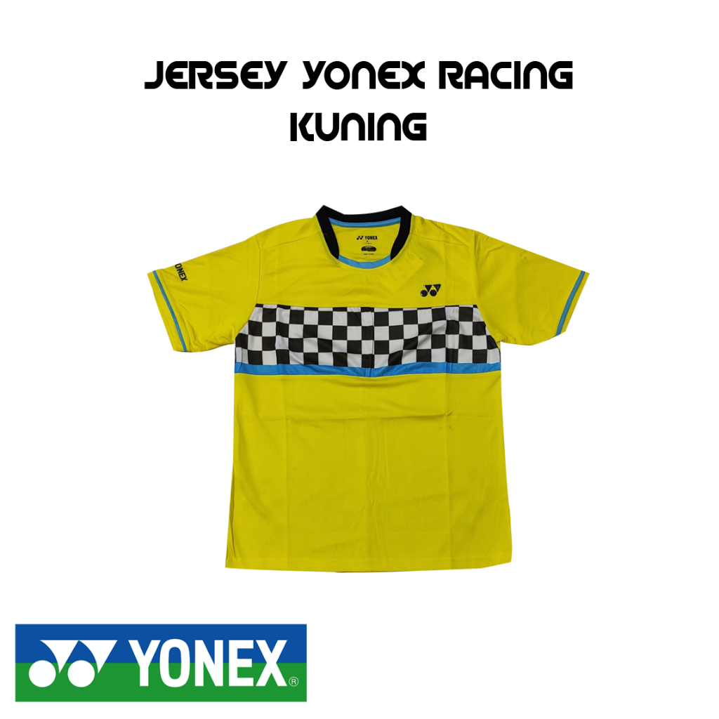 Kaos Olahraga Badminton Bulutangkis Yonex Racing Kuning JWL
