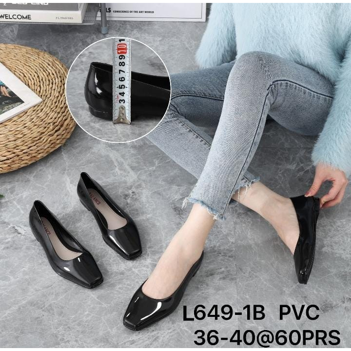Sepatu Flatshoes Wanita Balance L 536 1 Original Import Jelly Shoes Wedges Tinggi 4cm  Glossy Empuk Lentur Elegant