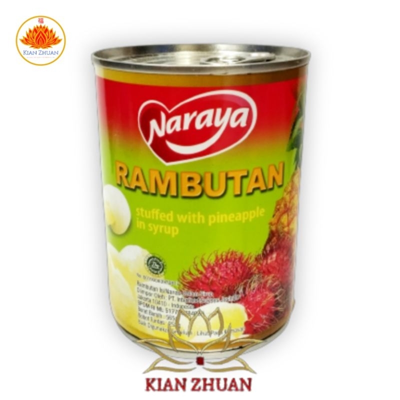 Naraya Aneka Buah Kalengan Rambutan/Nanas/Longan/Leci/Peach/Orange