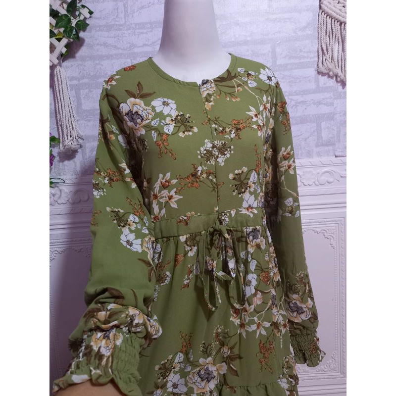 gamis lebaran 2023 ceruti motif bunga Romestar 09 Ceruti babydol