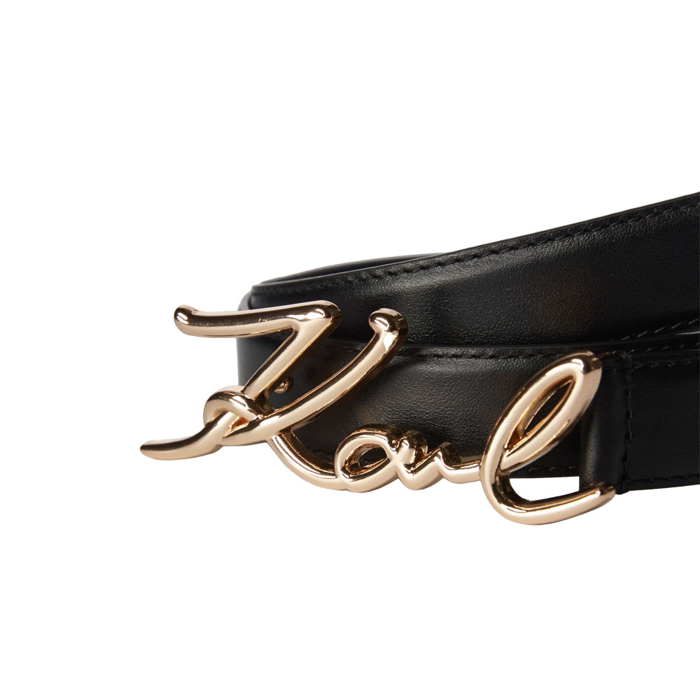 Krl Lagerfeld K/Signature Belt Black Ghw