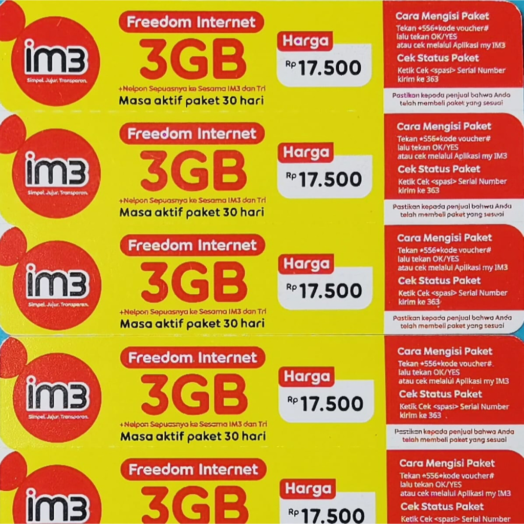Voucher Indosat 3GB