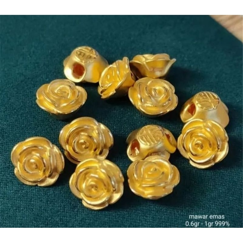 Acc charm Emas Mawar Hongkong Kadar 999,9