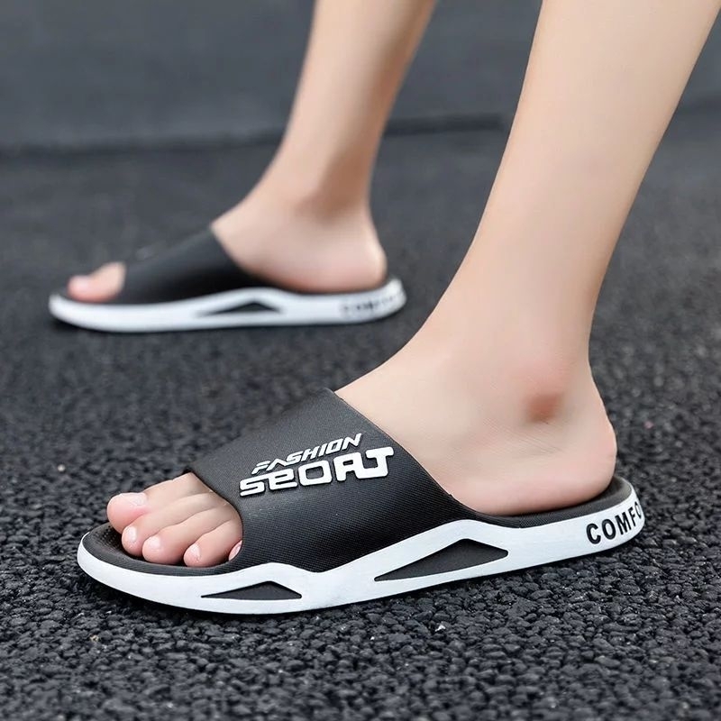 Sandal Karet Pria Fashion Sport / Sandal Slide Pria Kekinian