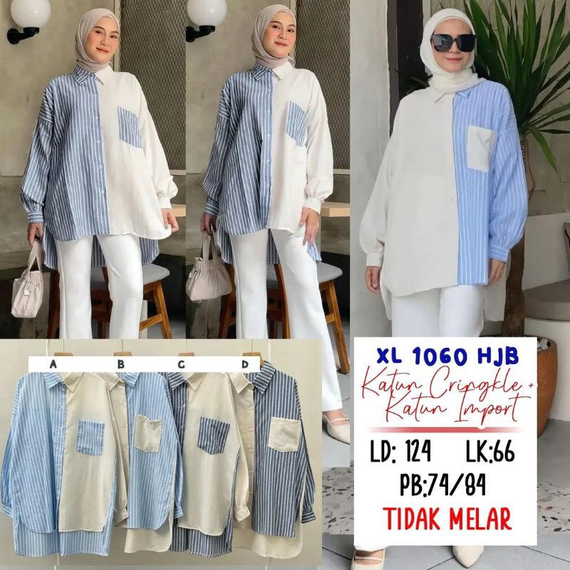 XL1060HJB XLARGE KEMEJA OVERSIZE WANITA BIGSIZE MURAH JUMBO BESTSELLER