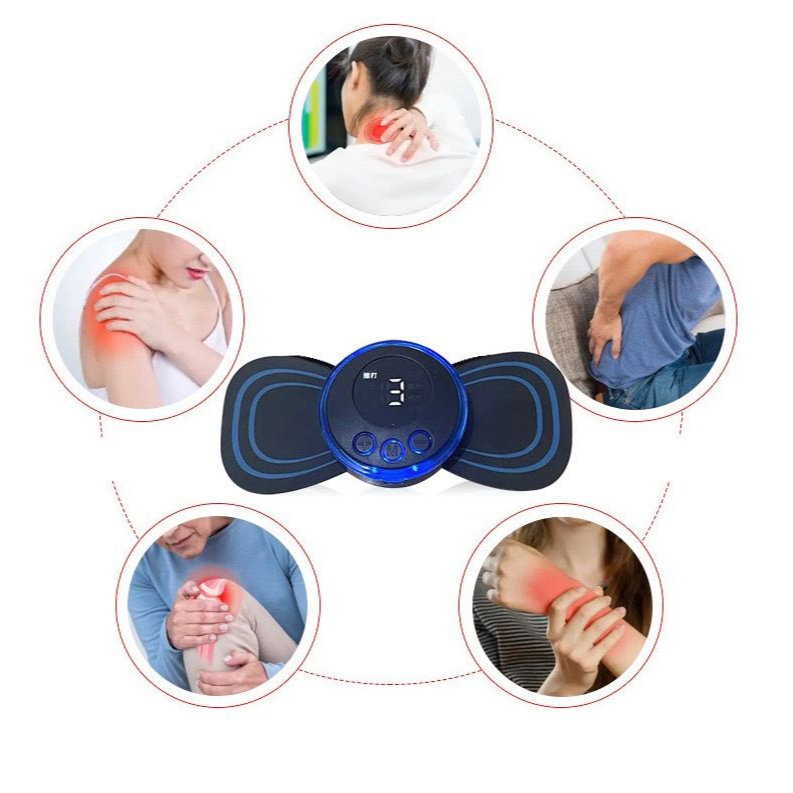 Alat Terapi Pijat Leher Mini Pad Mat Electric EMS Massager Recharging