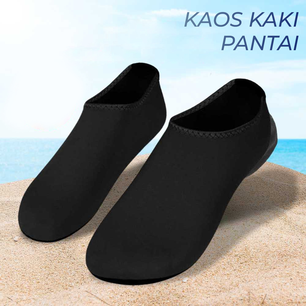 Sepatu Pantai Slip On Aqua Beach Slippers - XH8002 - Black