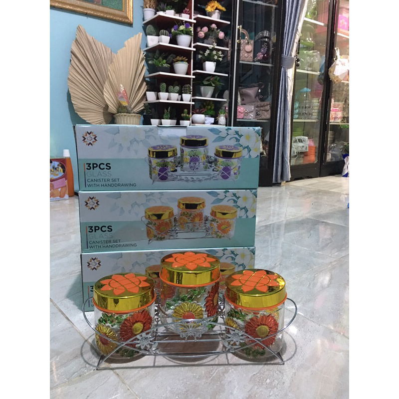 Toples kaca lebaran cantik isi 3 toples