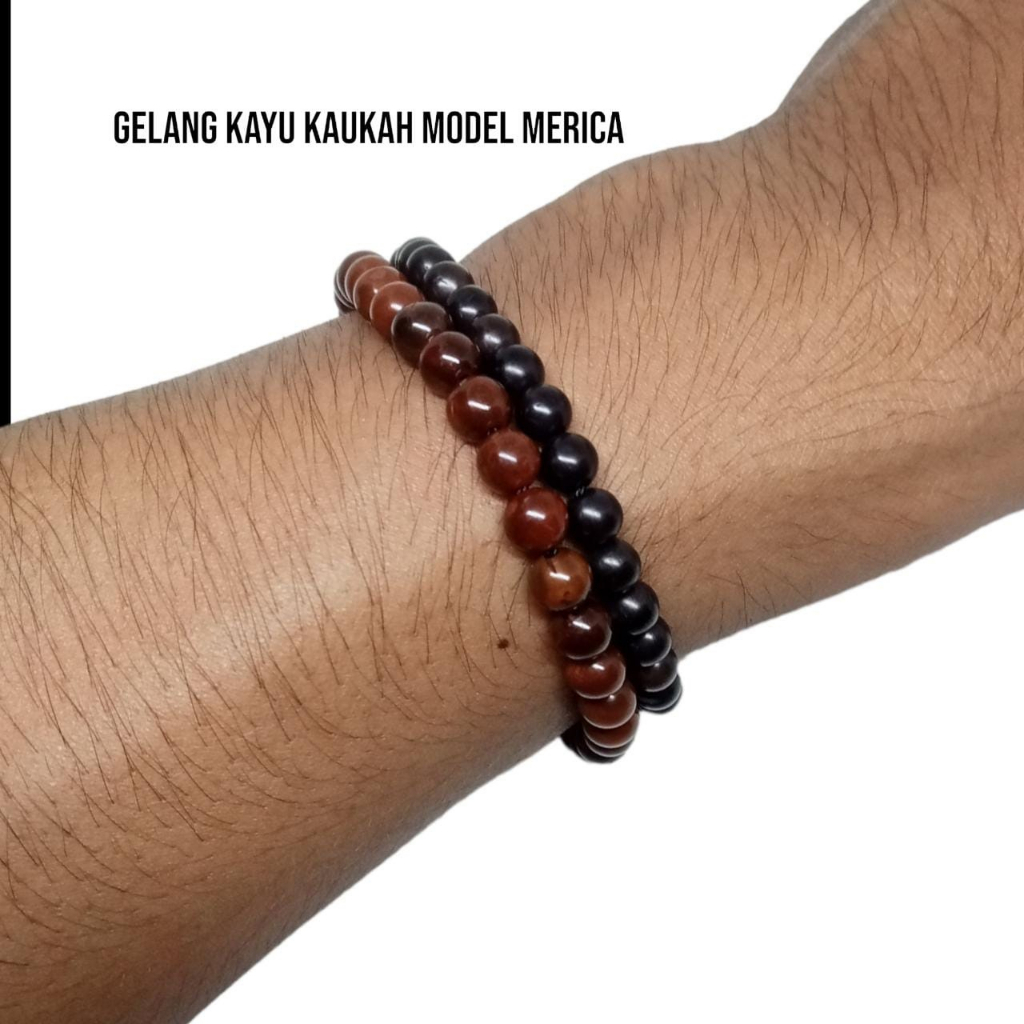 Gelang Kaokkah Santri Kayu Asli Kokka Kaokah Kokah Bulat Model Merica