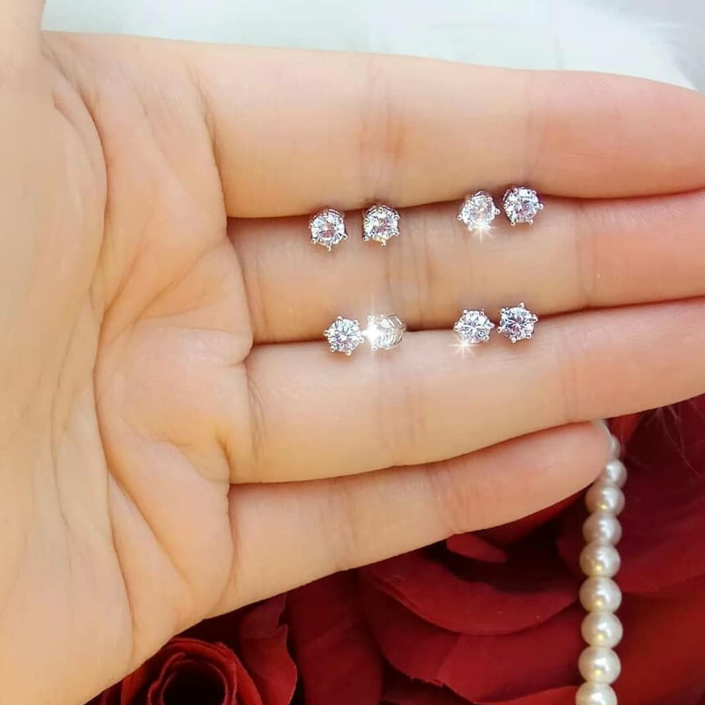 Anting Tusuk / Stud Model Bunga kecil 5mm Perhiasan Cantik Wanita 018