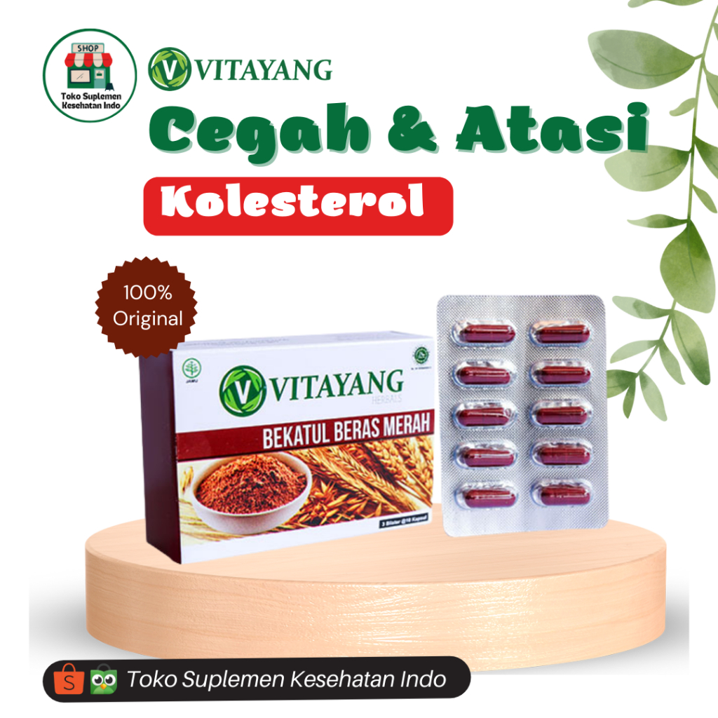

Kolestrol Trigliserida Turun Vitayang Bekatul Beras Merah (30 Capsule)