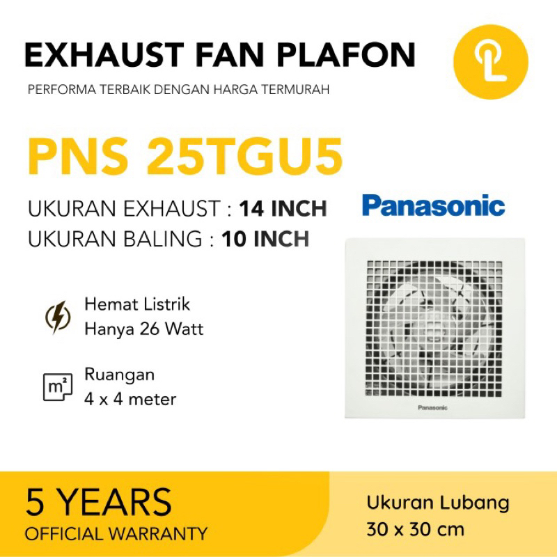 PANASONIC 25 TGU 25TGU Ceiling Exhaust Fan 10 inch Plafon Kipas / Hexos Fan Plafon Panasonic