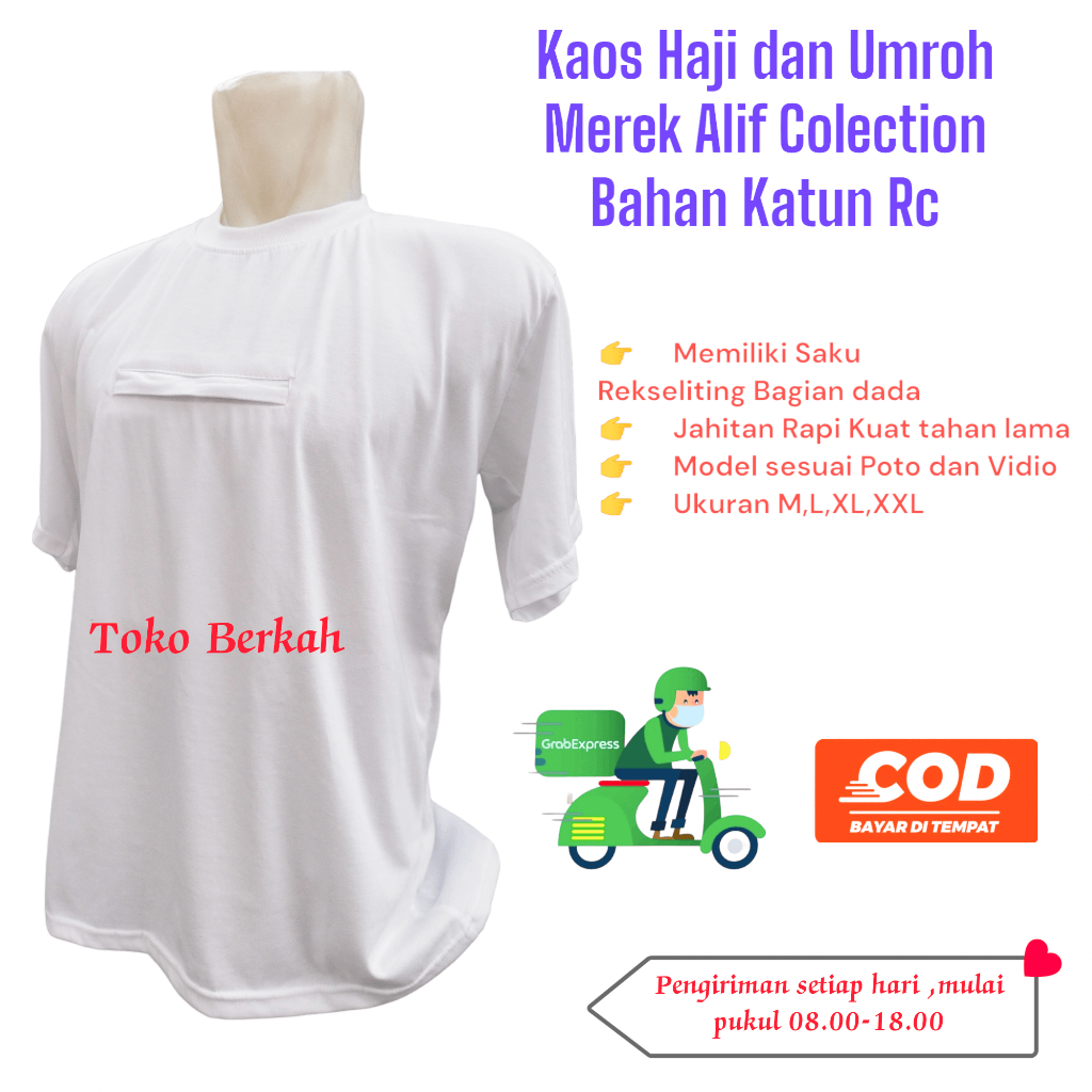 Kaos Haji dan Umroh Saku doraemon Katun Merek Alif