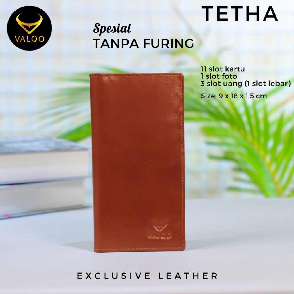 [VALQO] Dompet TETHA Spesial Full kulit sapi Tanpa Furing Pria Wanita