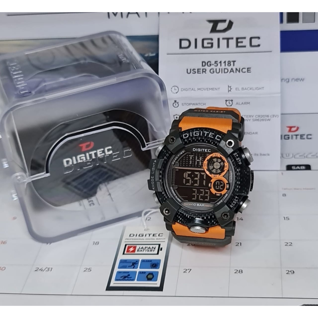 Jam tangan Digitec 5118 tali karet digitec original pria