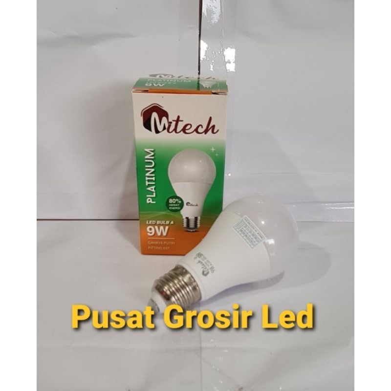 Paket Hemat 10 Pcs Lampu Led Mitech 9W 9 Watt SNI Bergaransi 1 Tahun Putih Dan Kuning