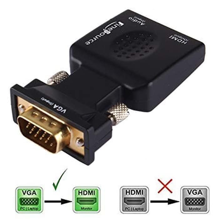 TUKUYU-PROMO Adapter Converter HDMI Female to VGA Male 1080P Audio Port